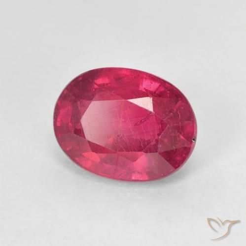 1.95 ct Red Ruby Stone, Natural Ruby in Oval Facet Shape for Sale