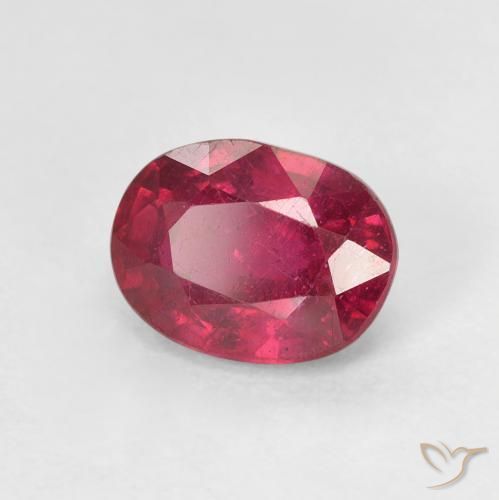 1.76 ct Red Ruby Stone, Natural Ruby in Oval Facet Shape for Sale