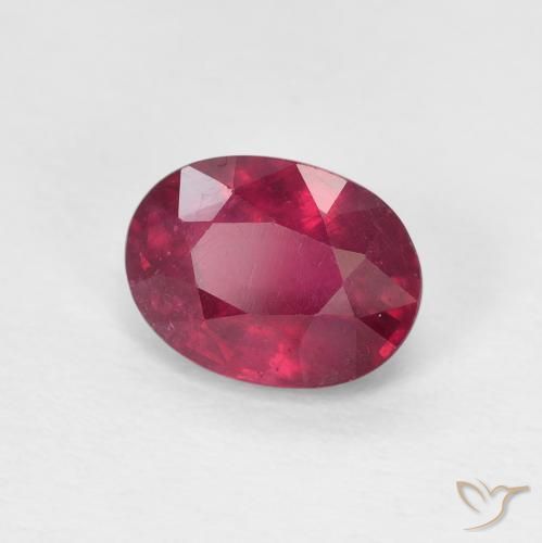 1.85 ct Red Ruby Stone, Natural Ruby in Oval Facet Shape for Sale