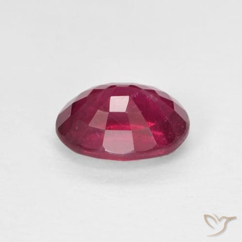 Ruby Gemstone in 8 x 6 mm (calibrated) Size for Sale, Ruby Stone in Medium Dark-Red Color