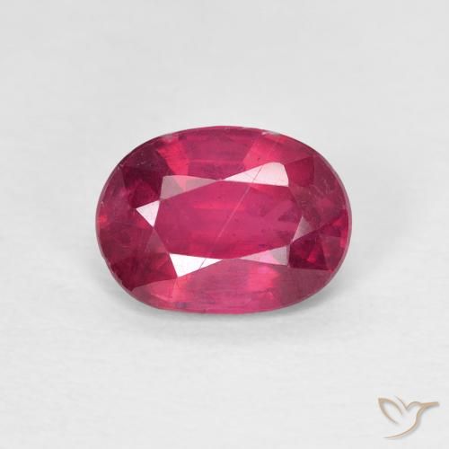 1.58ct Natural Deep Reddish Pink Ruby, Oval, VS