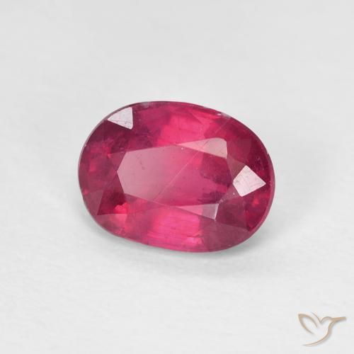 1.58 ct Red Ruby Stone, Natural Ruby in Oval Facet Shape for Sale