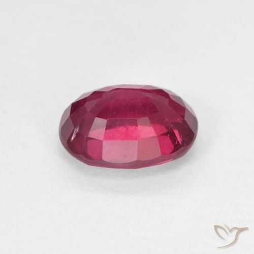Ruby Gemstone in 7.7 x 6 mm Size for Sale, Ruby Stone in Deep Reddish Pink Color