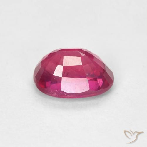 Ruby Gemstone in 7 x 5 mm (calibrated) Size for Sale, Ruby Stone in Light Red Color