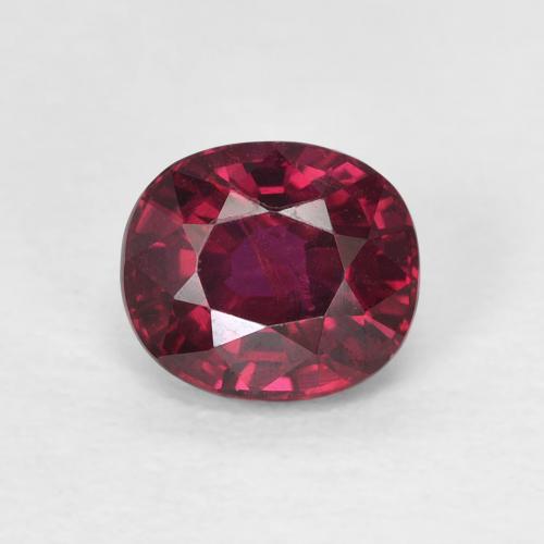 1.13ct Oval Facet Red Ruby from Mozambique, Dimension 6.1 x 5.4mm, Natural untreated Gemstone, VS Clarity, 1 piece Ruby in Purple-red Color, Mohs Hardness of 9 suitable for daily wear jewelry, Stone of Love, Photo A