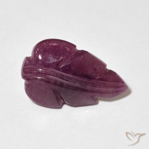 3.55 ct Red Ruby Stone, Natural Ruby in Carved Leaf Shape for Sale
