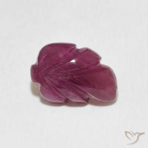 1.76 ct Red Ruby Stone, Natural Ruby in Carved Leaf Shape for Sale