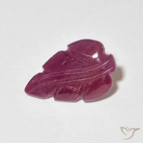 1.88 ct Purple Ruby Stone, Natural Ruby in Carved Leaf Shape for Sale