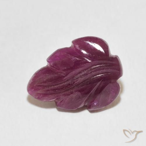 3.28 ct Purple Ruby Stone, Natural Ruby in Carved Leaf Shape for Sale