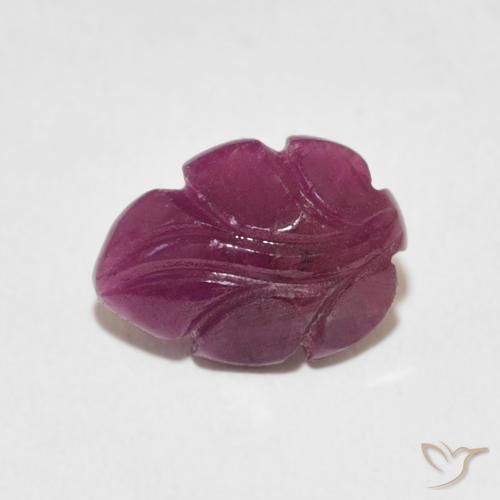 2.37 ct Purple Ruby Stone, Natural Ruby in Carved Leaf Shape for Sale