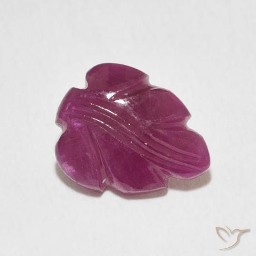 2.30 ct Purple Ruby Stone, Natural Ruby in Carved Leaf Shape for Sale