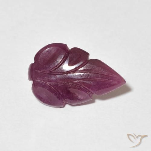 1.93 ct Purple Ruby Stone, Natural Ruby in Carved Leaf Shape for Sale