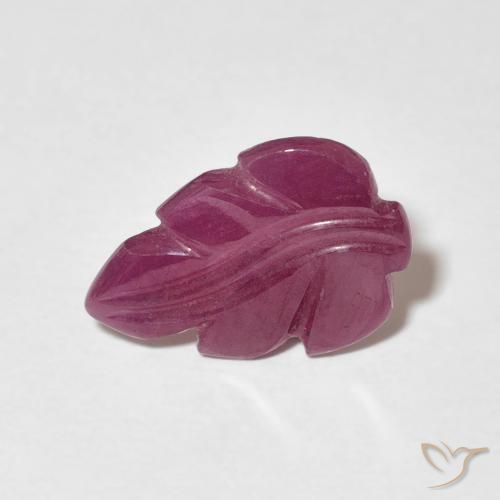 1.76 ct Purple Ruby Stone, Natural Ruby in Carved Leaf Shape for Sale