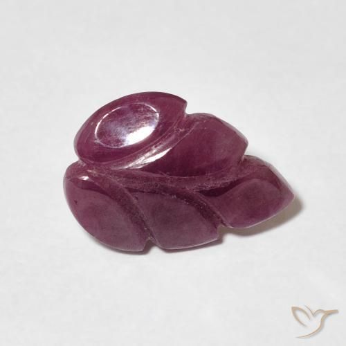 2.03 ct Purple Ruby Stone, Natural Ruby in Carved Leaf Shape for Sale