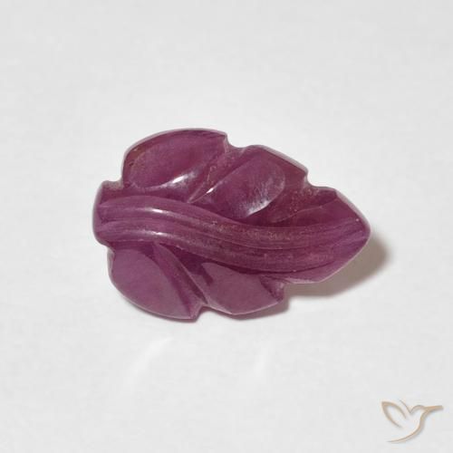 1.89 ct Purple Ruby Stone, Natural Ruby in Carved Leaf Shape for Sale