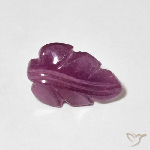 1.86 ct Purple Ruby Stone, Natural Ruby in Carved Leaf Shape for Sale