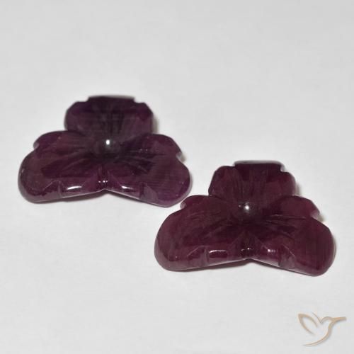 Ruby Gemstones in 18.5 x 16.3 mm Size for Sale, Ruby Stones in Mahogany Red Color
