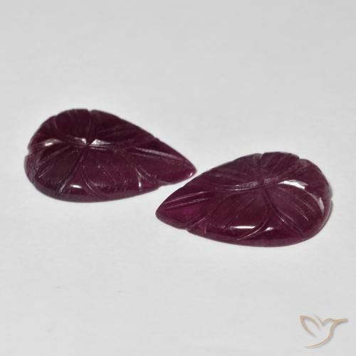 Best Carved Rubies for a pair of Earrings
