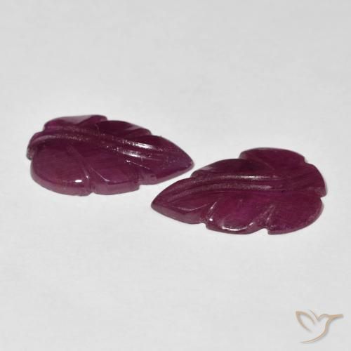 Ruby Gemstones in 15.7 x 10.3 mm Size for Sale, Ruby Stones in Medium Dark-Purple Color