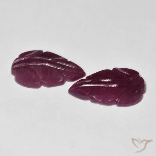 Ruby Gemstones in 15.9 x 10.5 mm Size for Sale, Ruby Stones in Medium Dark-Purple Color