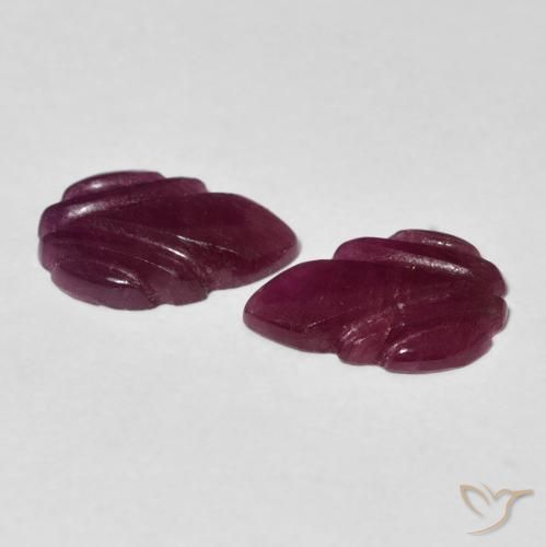 Ruby Gemstones in 10.9 x 7.5 mm Size for Sale, Ruby Stones in Medium Dark-Purple Color