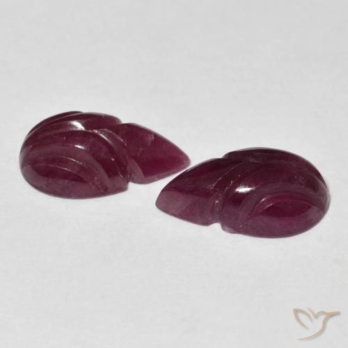 Ruby Gemstones in 12.2 x 7.3 mm Size for Sale, Ruby Stones in Raspberry Red Color