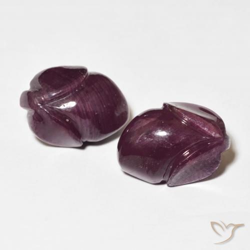 19.48ctw Natural Dark Red Rubies, Flower Cut, Opaque