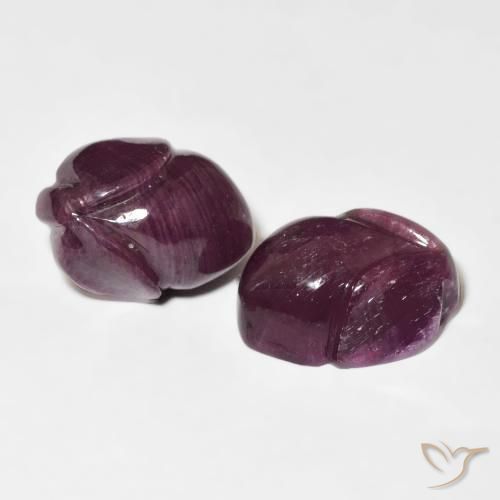 19.48 ctw Red Ruby Stones, Natural Ruby in Carved Flower Shape for Sale