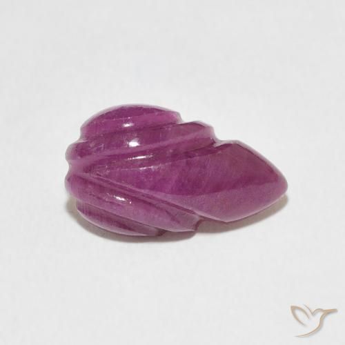3.16 ct Purple Ruby Stone, Natural Ruby in Carved Flower Shape for Sale