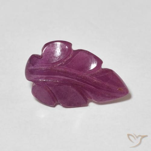 1.65 ct Purple Ruby Stone, Natural Ruby in Carved Leaf Shape for Sale
