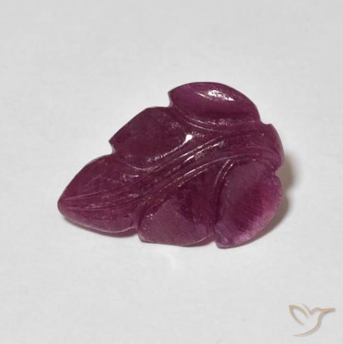 Rubino Foglia intagliata da 3,21 ct dal Madagascar, dimensione 14,1x10,2 mm, purezza Opaque, pietra preziosa naturale Riscaldato, Rubino 1pc in colore Viola scuro, durezza Mohs di 9 adatto per gioielli da indossare ogni giorno, Pietra portafortuna di luglio, Photo A