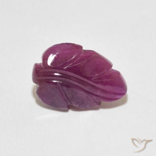 2.77 ct Purple Ruby Stone, Natural Ruby in Carved Leaf Shape for Sale