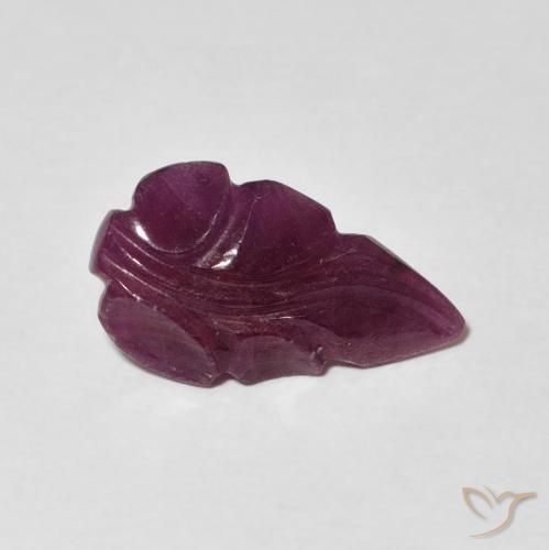 2.40 ct Purple Ruby Stone, Natural Ruby in Carved Leaf Shape for Sale