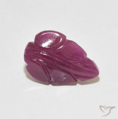 3.05 ct Purple Ruby Stone, Natural Ruby in Carved Leaf Shape for Sale