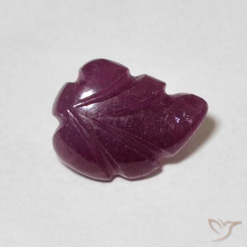 1.47 ct Purple Ruby Stone, Natural Ruby in Carved Leaf Shape for Sale