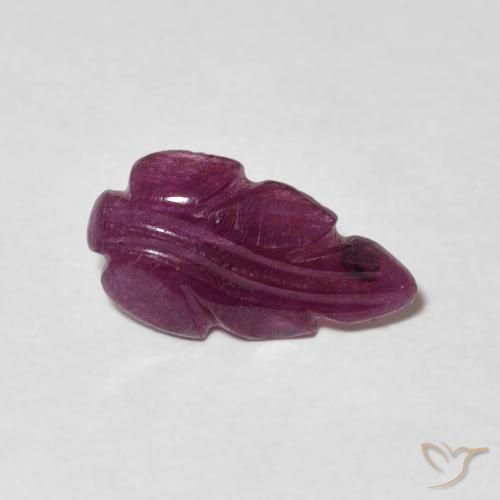 1.35 ct Purple Ruby Stone, Natural Ruby in Carved Leaf Shape for Sale