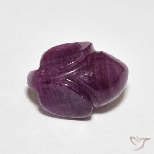 4.58 ct Purple Ruby Stone, Natural Ruby in Carved Flower Shape for Sale