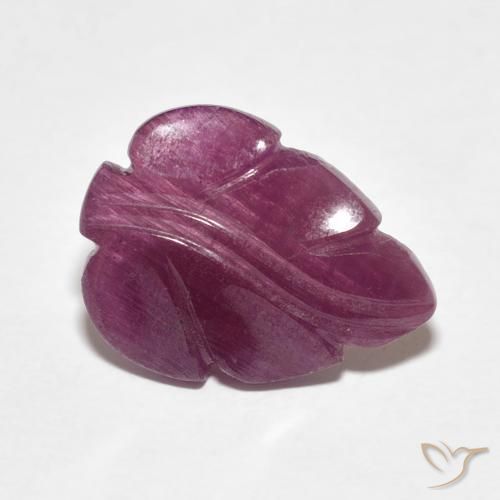 4.38 ct Purple Ruby Stone, Natural Ruby in Carved Leaf Shape for Sale