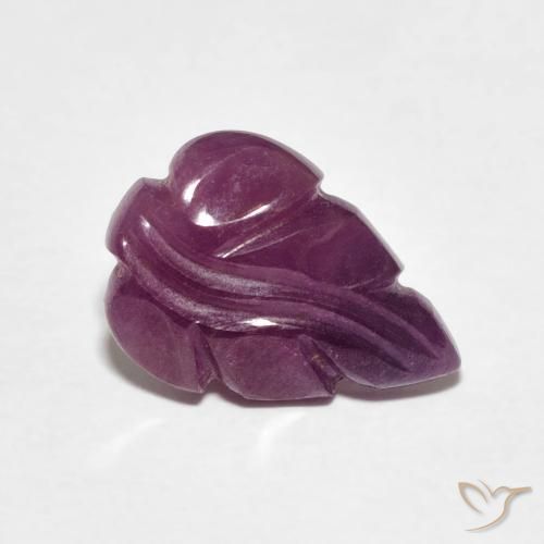 2.77 ct Purple Ruby Stone, Natural Ruby in Carved Leaf Shape for Sale
