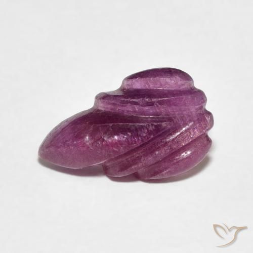 1.95 ct Purple Ruby Stone, Natural Ruby in Carved Leaf Shape for Sale
