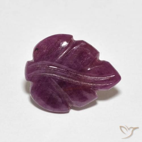 2.63 ct Purple Ruby Stone, Natural Ruby in Carved Leaf Shape for Sale