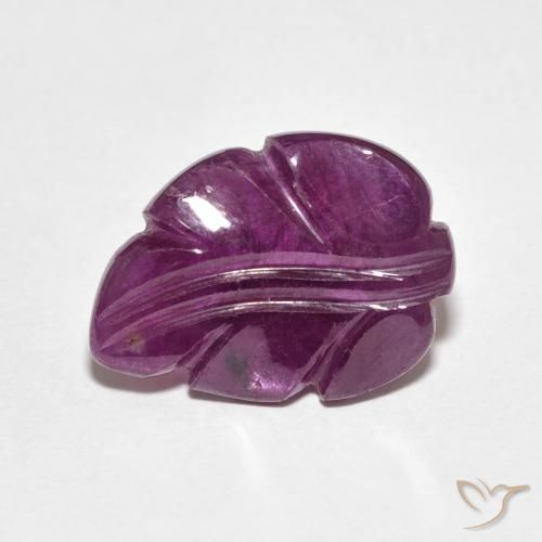 4.70 ct Purple Ruby Stone, Natural Ruby in Carved Leaf Shape for Sale