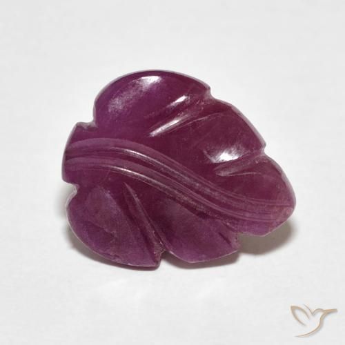 3.57 ct Purple Ruby Stone, Natural Ruby in Carved Leaf Shape for Sale