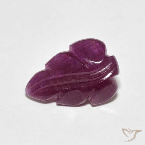 2.45 ct Purple Ruby Stone, Natural Ruby in Carved Leaf Shape for Sale