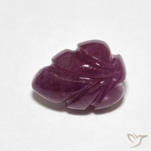 2.10 ct Purple Ruby Stone, Natural Ruby in Carved Leaf Shape for Sale