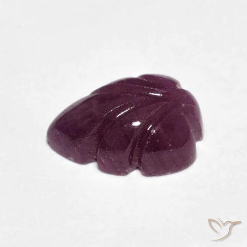 Ruby Gemstone in 9 x 6.4 mm Size for Sale, Ruby Stone in Medium Dark-Purple Color