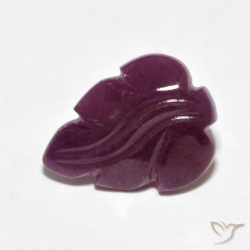 4.42 ct Purple Ruby Stone, Natural Ruby in Carved Leaf Shape for Sale