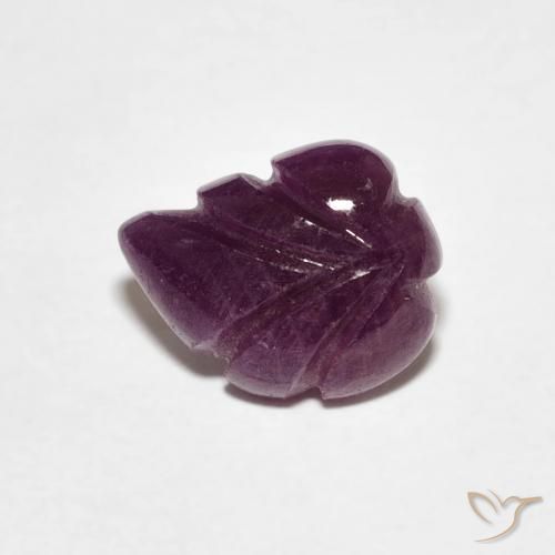 2.15 ct Purple Ruby Stone, Natural Ruby in Carved Leaf Shape for Sale