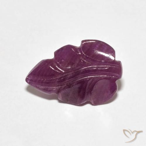 2.70 ct Purple Ruby Stone, Natural Ruby in Carved Leaf Shape for Sale
