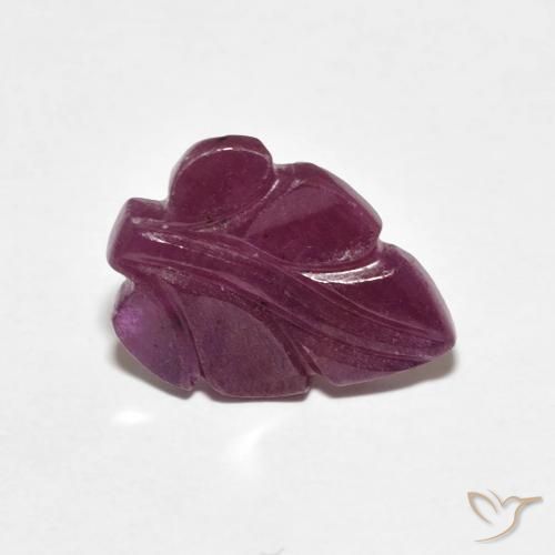 2.98 ct Purple Ruby Stone, Natural Ruby in Carved Leaf Shape for Sale